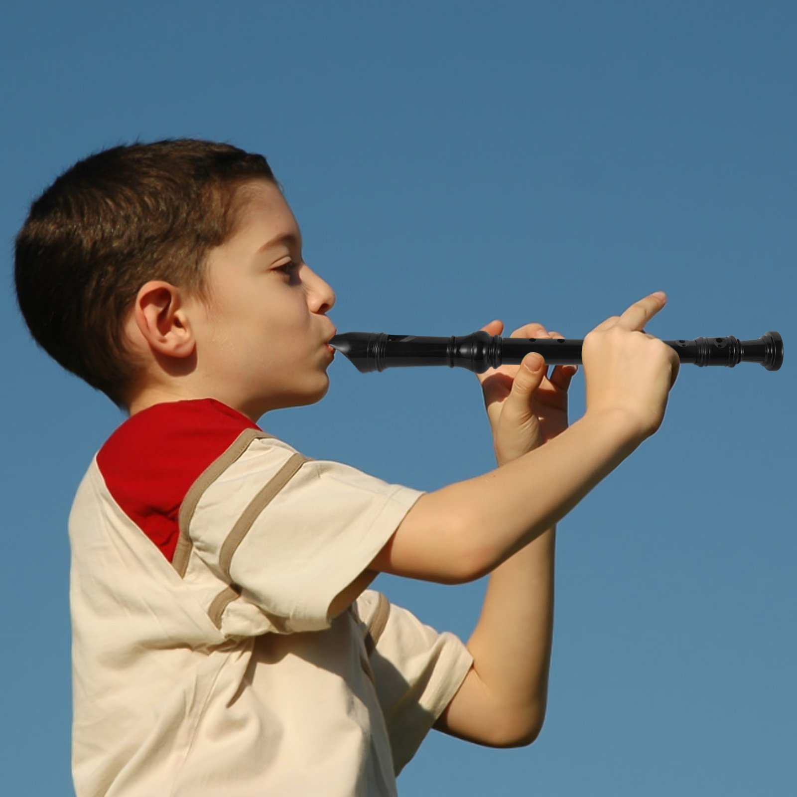 黒色の透明な8孔ソプラノリコーダー。ABS樹脂製で、子供向け - Soprano Recorder Plastic のレビューと価格