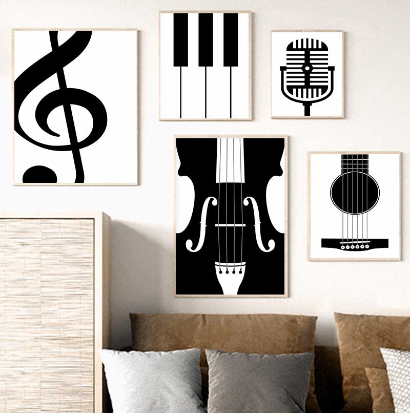 ミニマリストの楽器ポスターとプリント,音楽愛好家,モダンアー - Picture Of Musical Instrument のレビューと価格