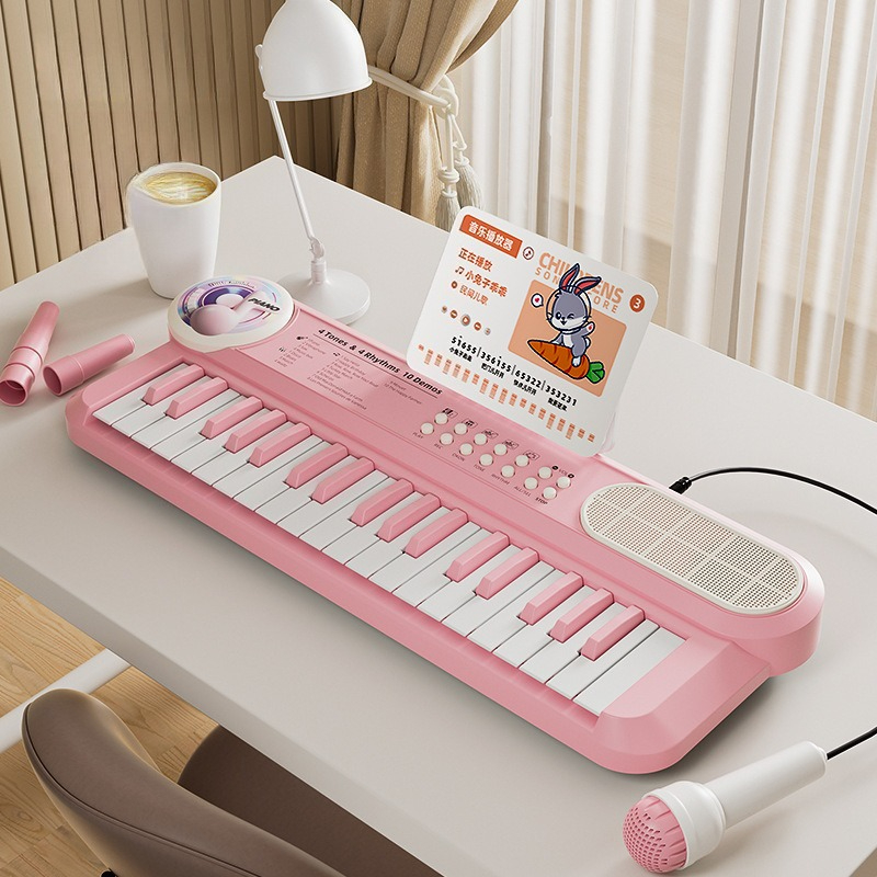 37鍵キッズ電子ピアノキーボード マイク付き 音楽教育玩具  - Musical Instrument Harmonium のレビューと価格
