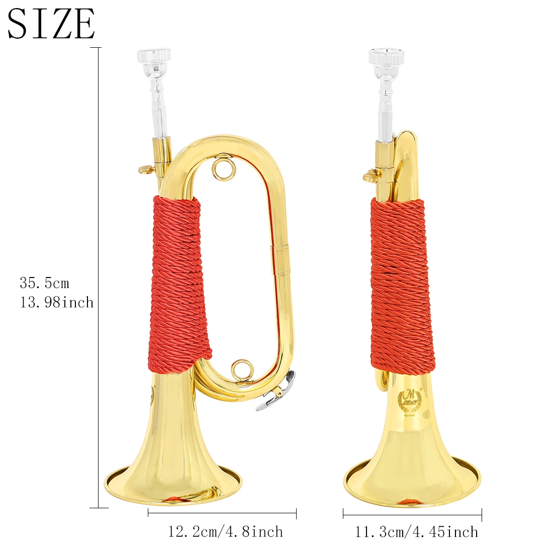 M MBAT ブーグル、スペイン風フルゲルホルン、銅製の行進 - Musical Instrument Bugle のレビューと価格